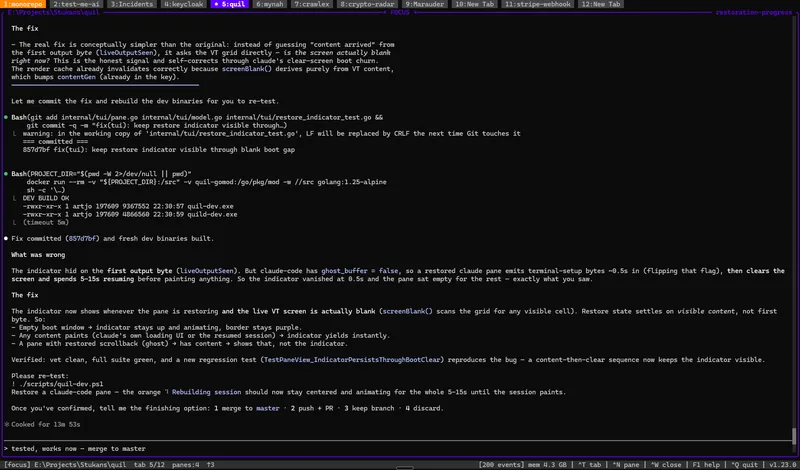 Focus mode across a dozen project tabs