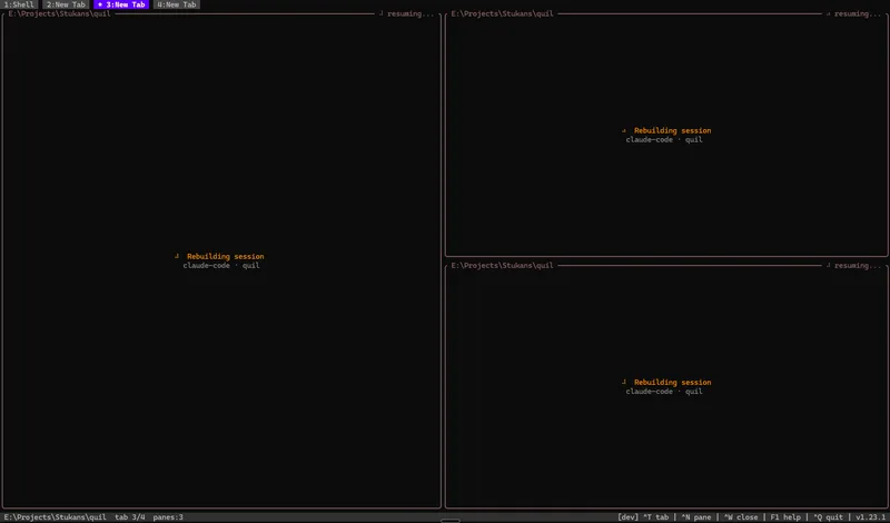 Panes and AI sessions restoring after reboot
